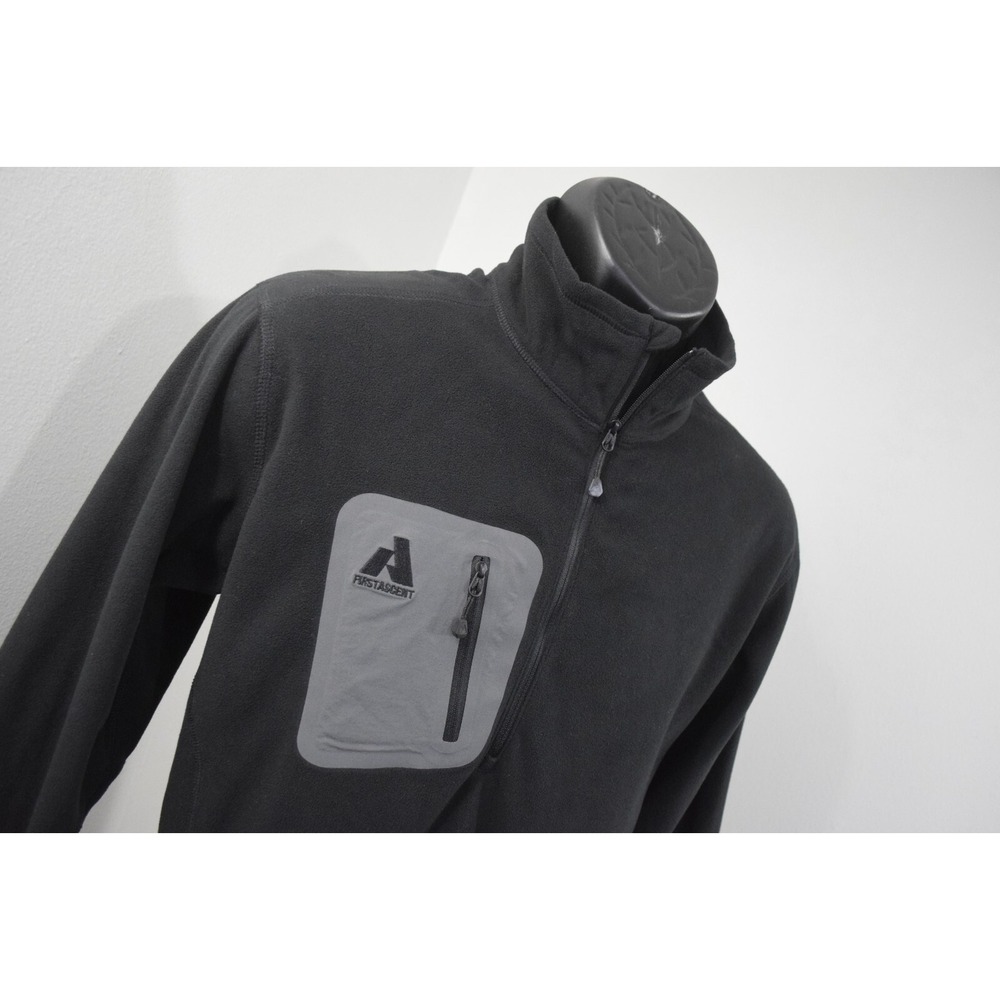 Eddie Bauer First Ascent Fleece‎ 1/4 Zip Pullover Black Long Sleeve Mens Medium